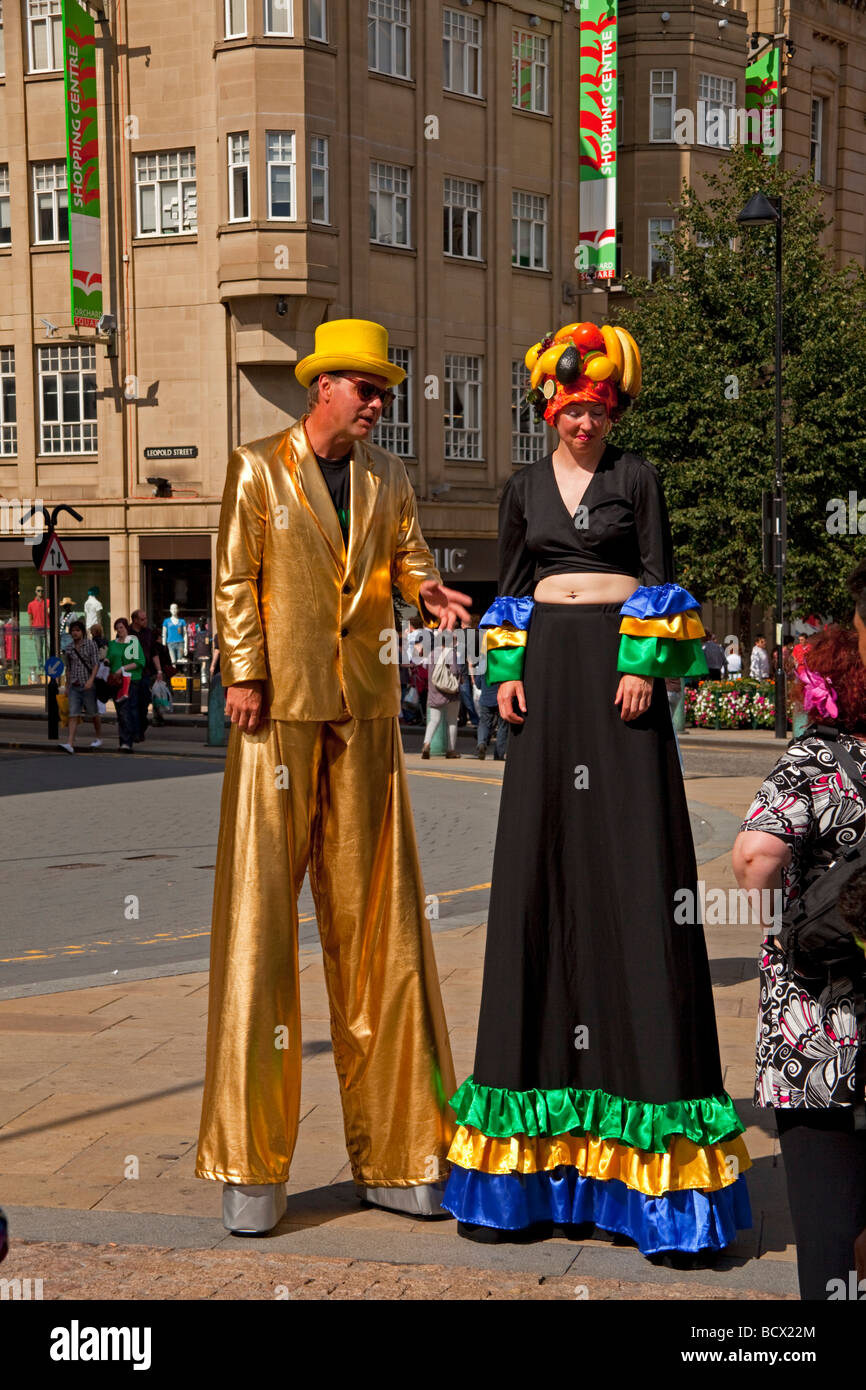 Stilted street performers Stock Photo
