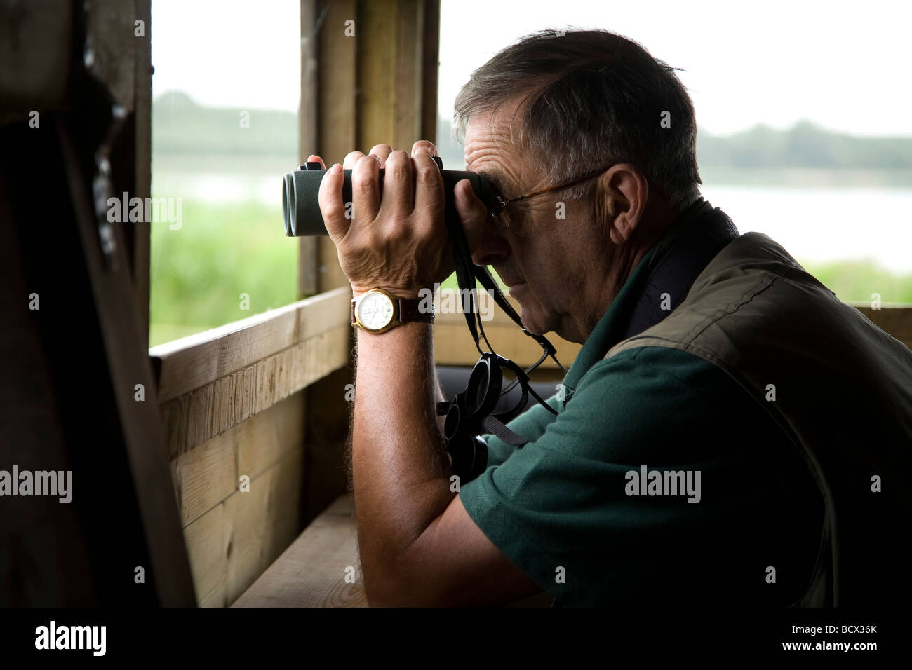 rutland oakham bird watching watchers hut Stock Photo Alamy