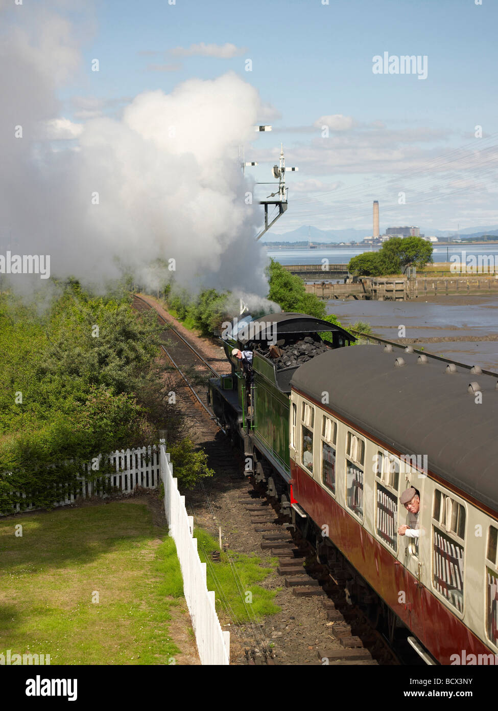 Steam locomotive at Bo'ness Station, on the Scottish Railway Preservation Society Line, Nr Falkirk, Scotland Stock Photo