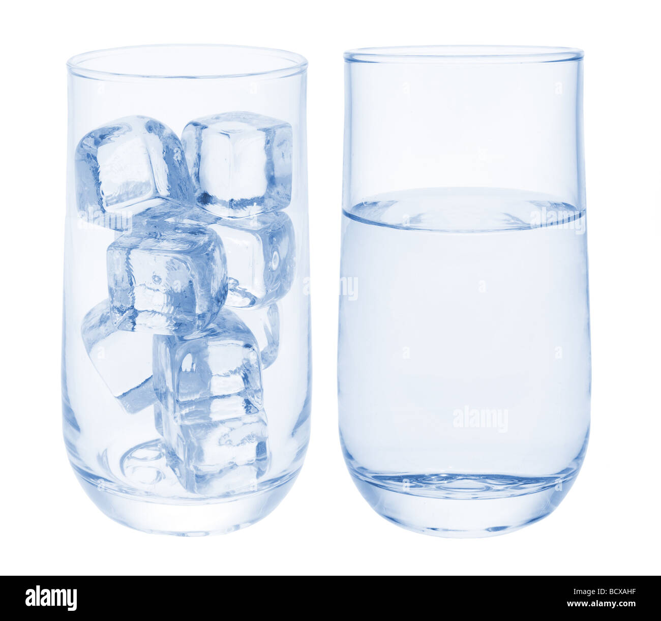 Glass of Water and Glass of Ice Cubes Stock Photo - Alamy