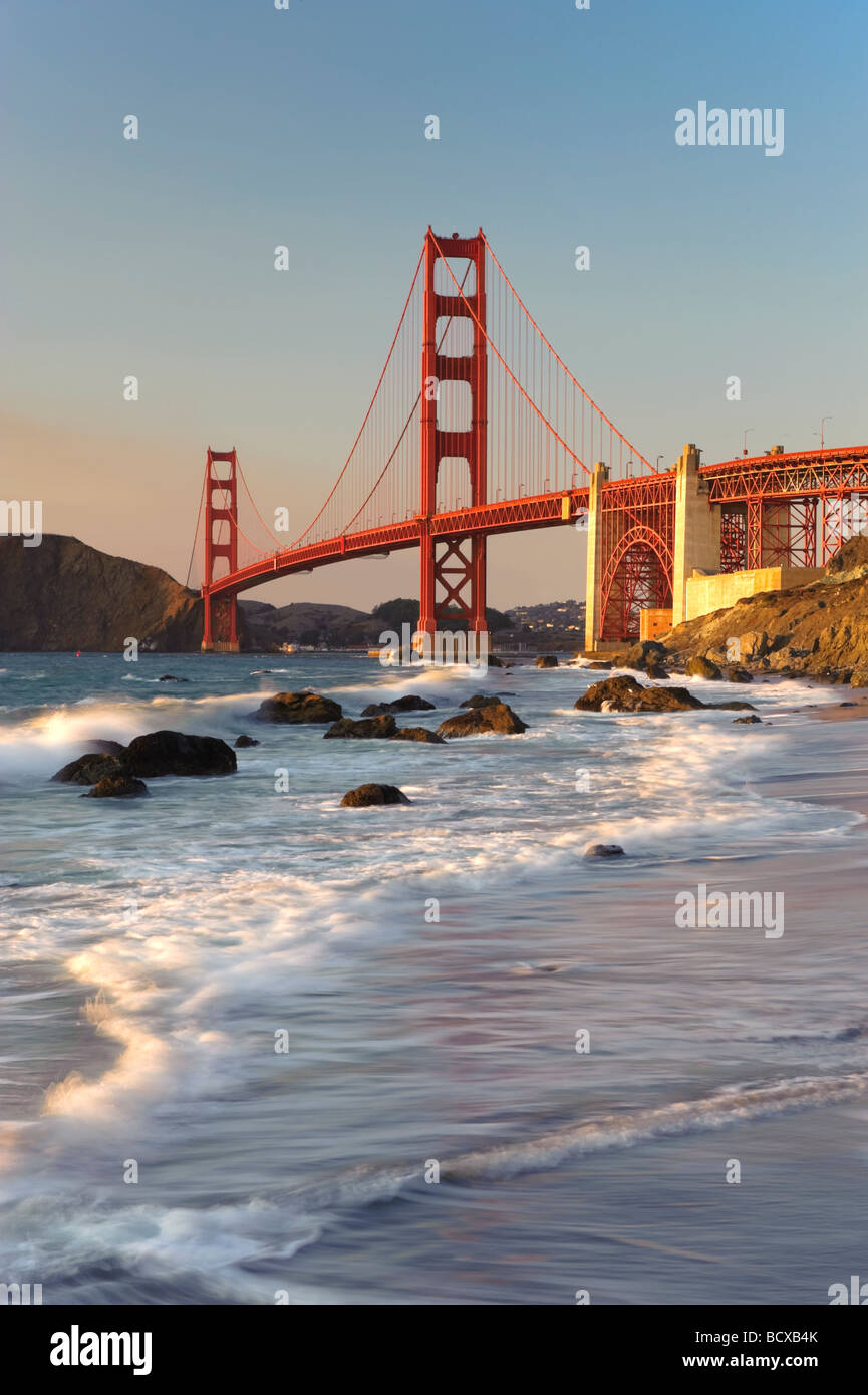 Usa California San Francisco Baker s Beach and Golden Gate Bridge Stock ...