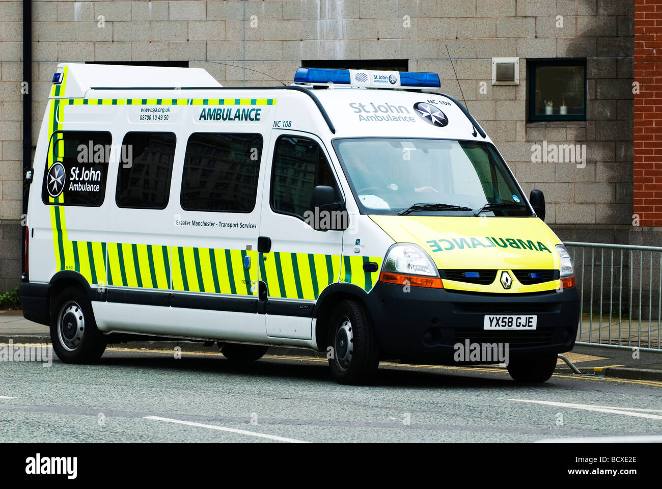 St.John ambulance vehicle in Manchester city center Stock Photo