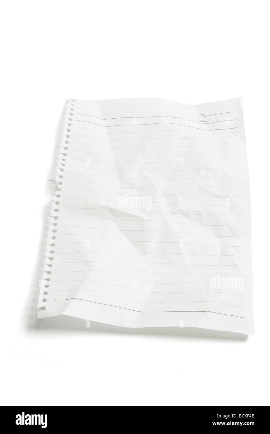 Creased Lined Paper Stock Photo Alamy