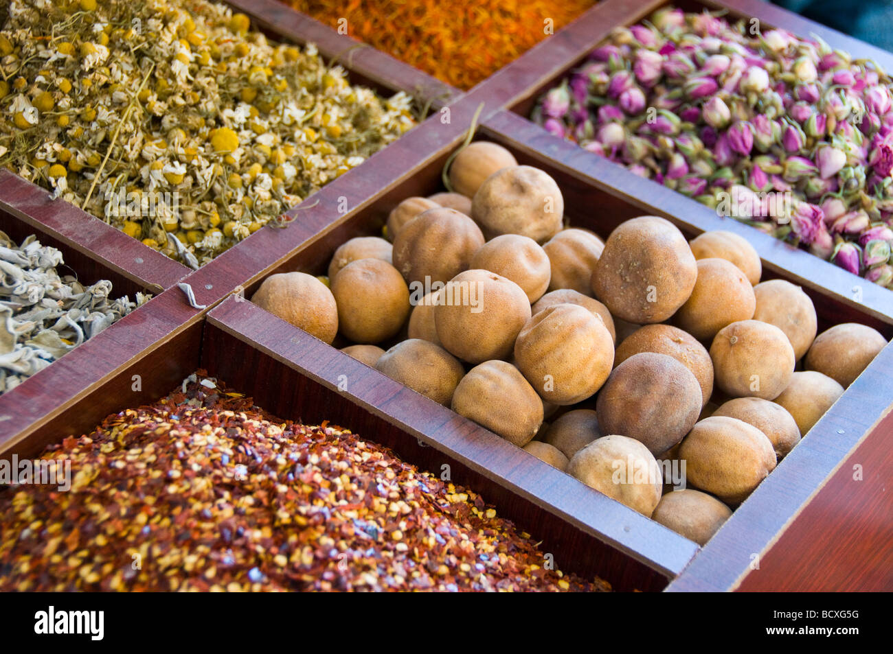 Colorful Spices Deira souk Dubai Stock Photo