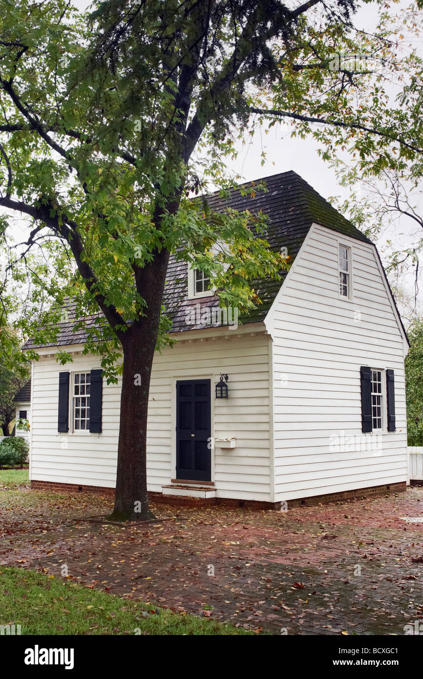 A house in Colonial Williamsburg Virginia Stock Photo