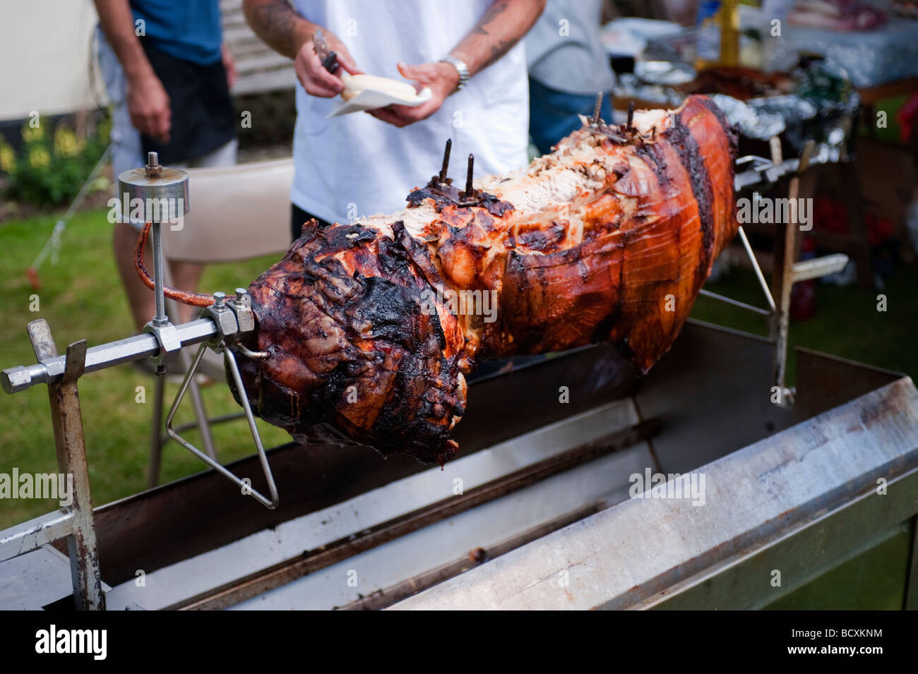 A delicious pig roast at a village fayre/ Stock Photo