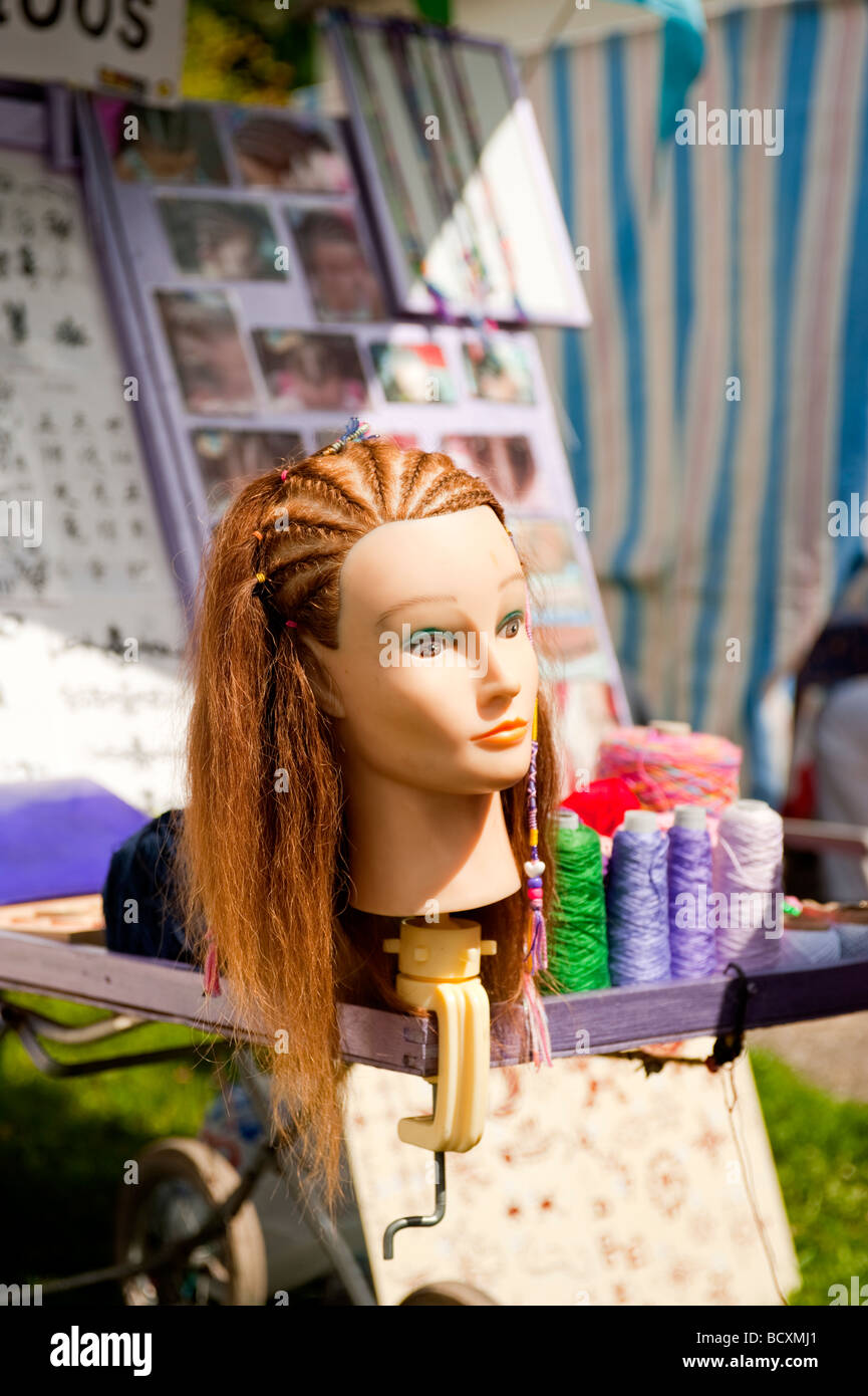Mannequin Head With Hair In Braids Stock Photo - Download Image