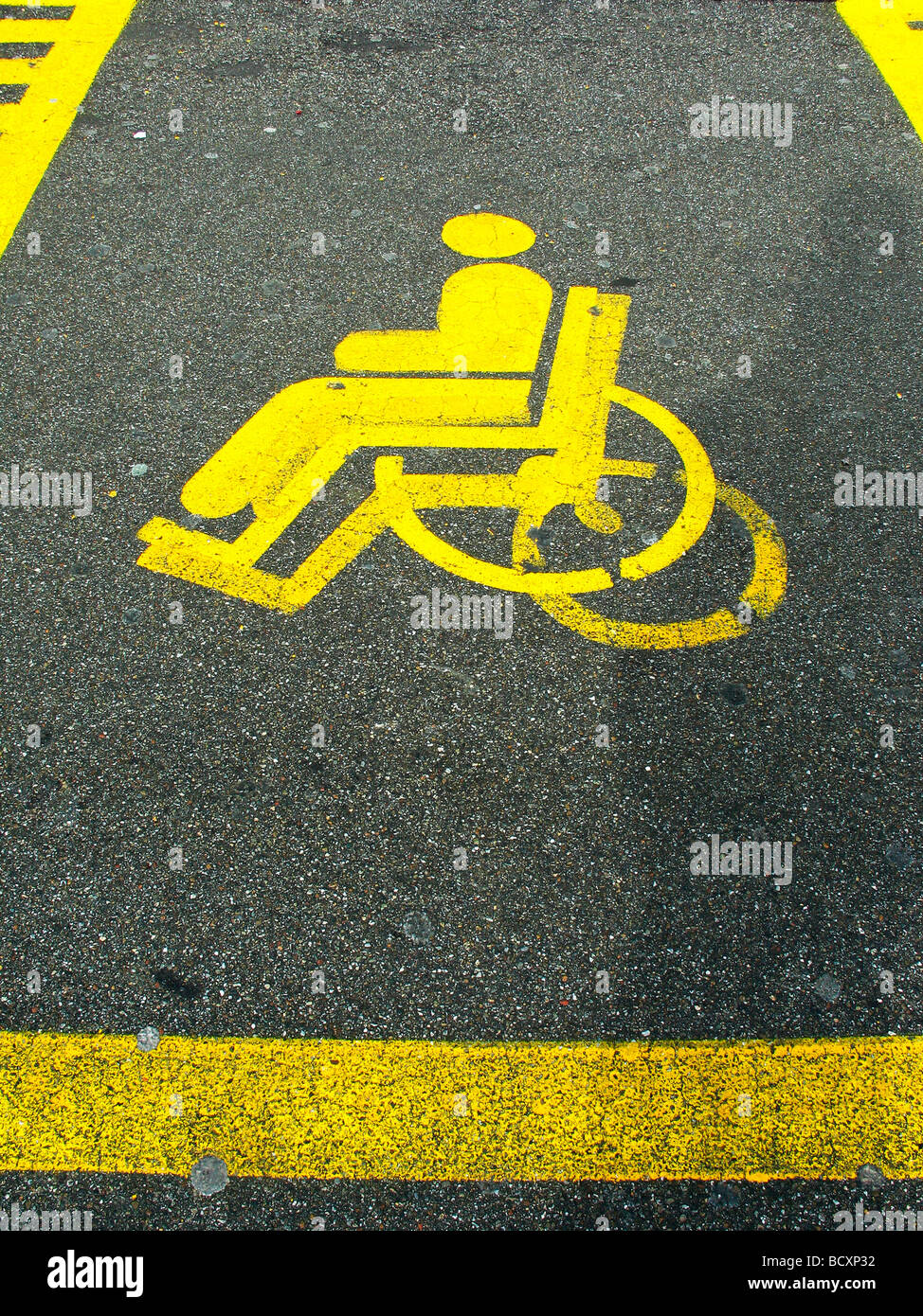 car park reserved for disabled Stock Photo