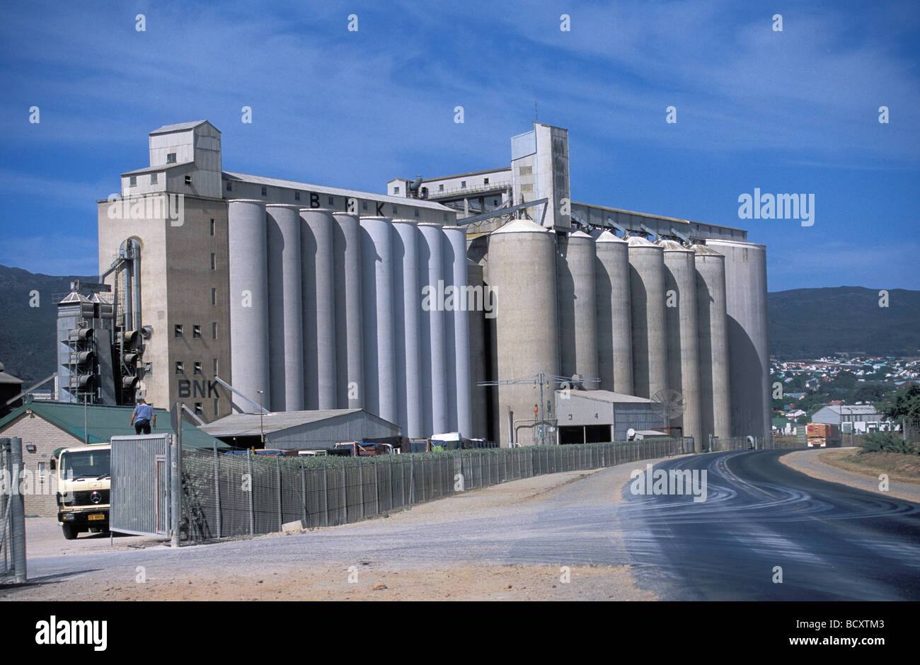 Large grain silos for wheat storage Western Cape South Africa Stock