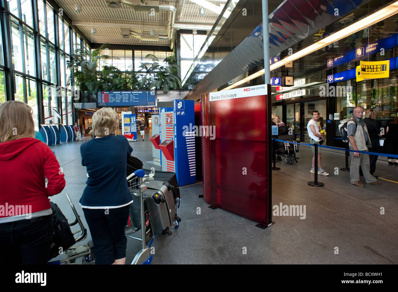 The train station in the Cointrin international airport at Geneva,  Switzerland ( GVA Stock Photo - Alamy