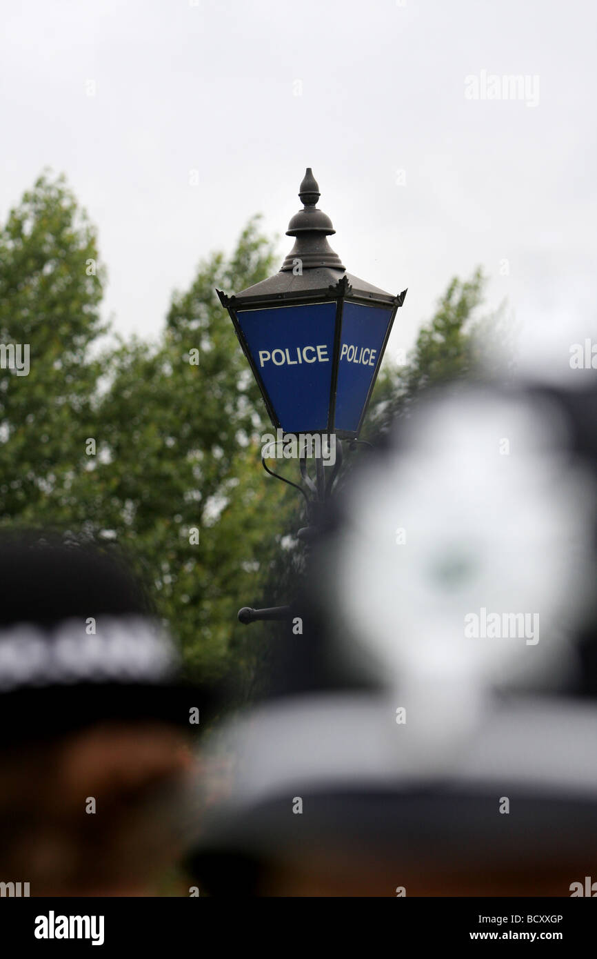 An old police beacon sign in the UK Stock Photo