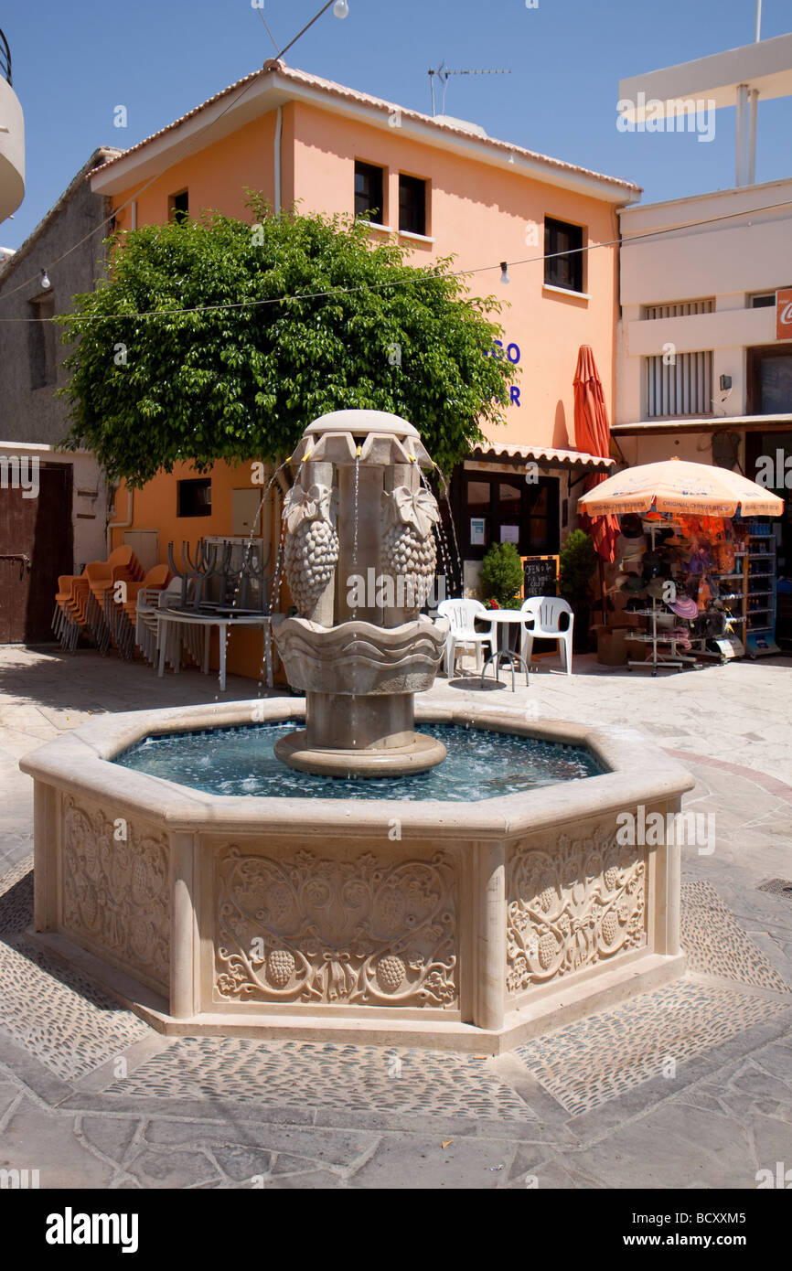 Fountain in the village square at Pissouri Cyprus Stock Photo