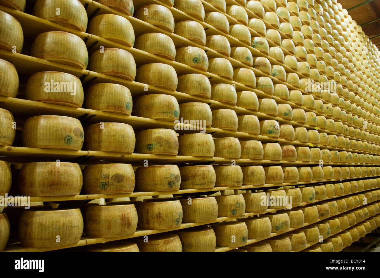 Cheese storage with parmesan cheese (cheese factory), Parma, Emilia  Romagna, Italy, Stock Photo, Picture And Rights Managed Image. Pic.  IBR-708619