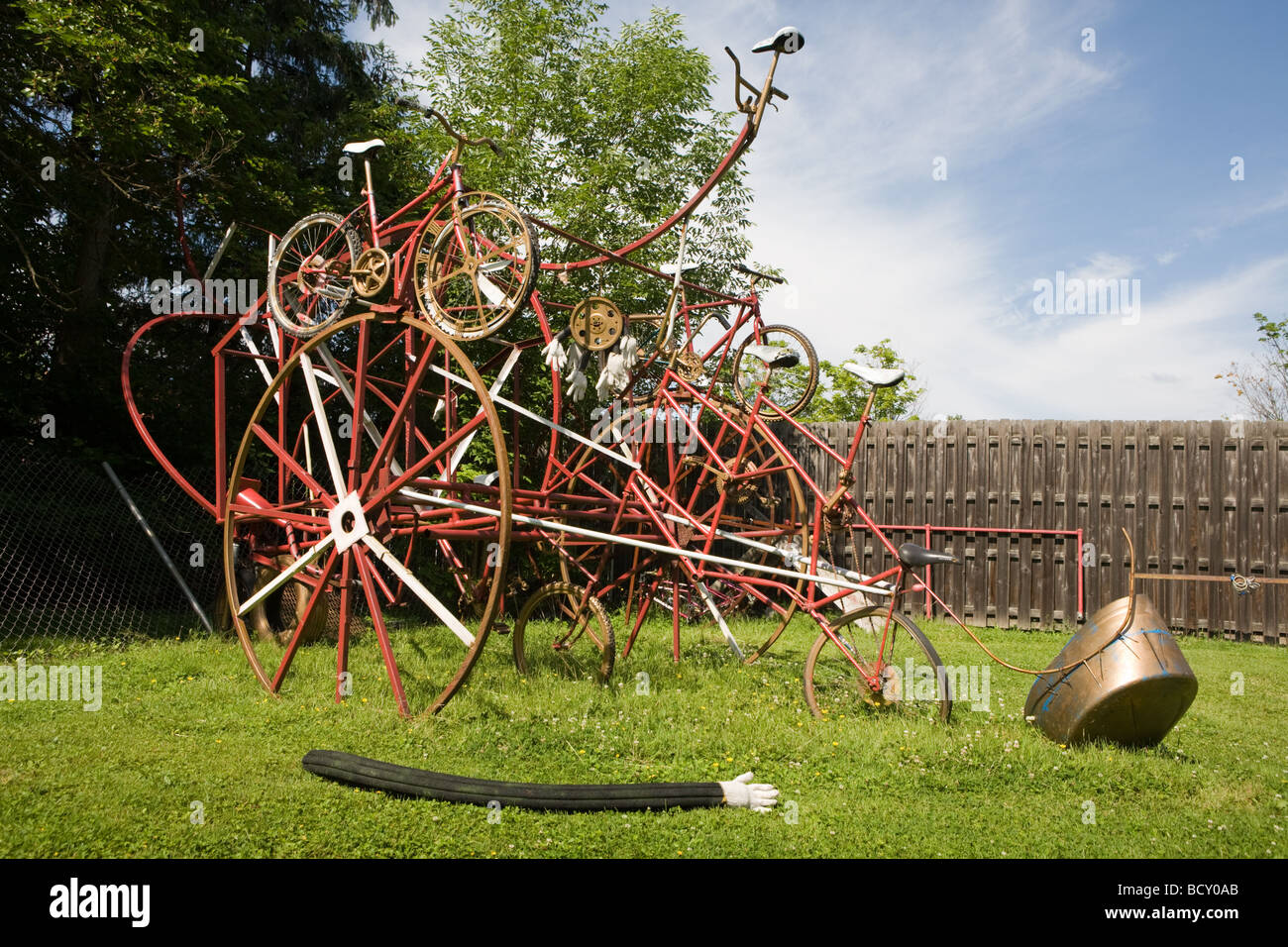 Bicycle sculpture Oberlin Ohio Stock Photo Alamy