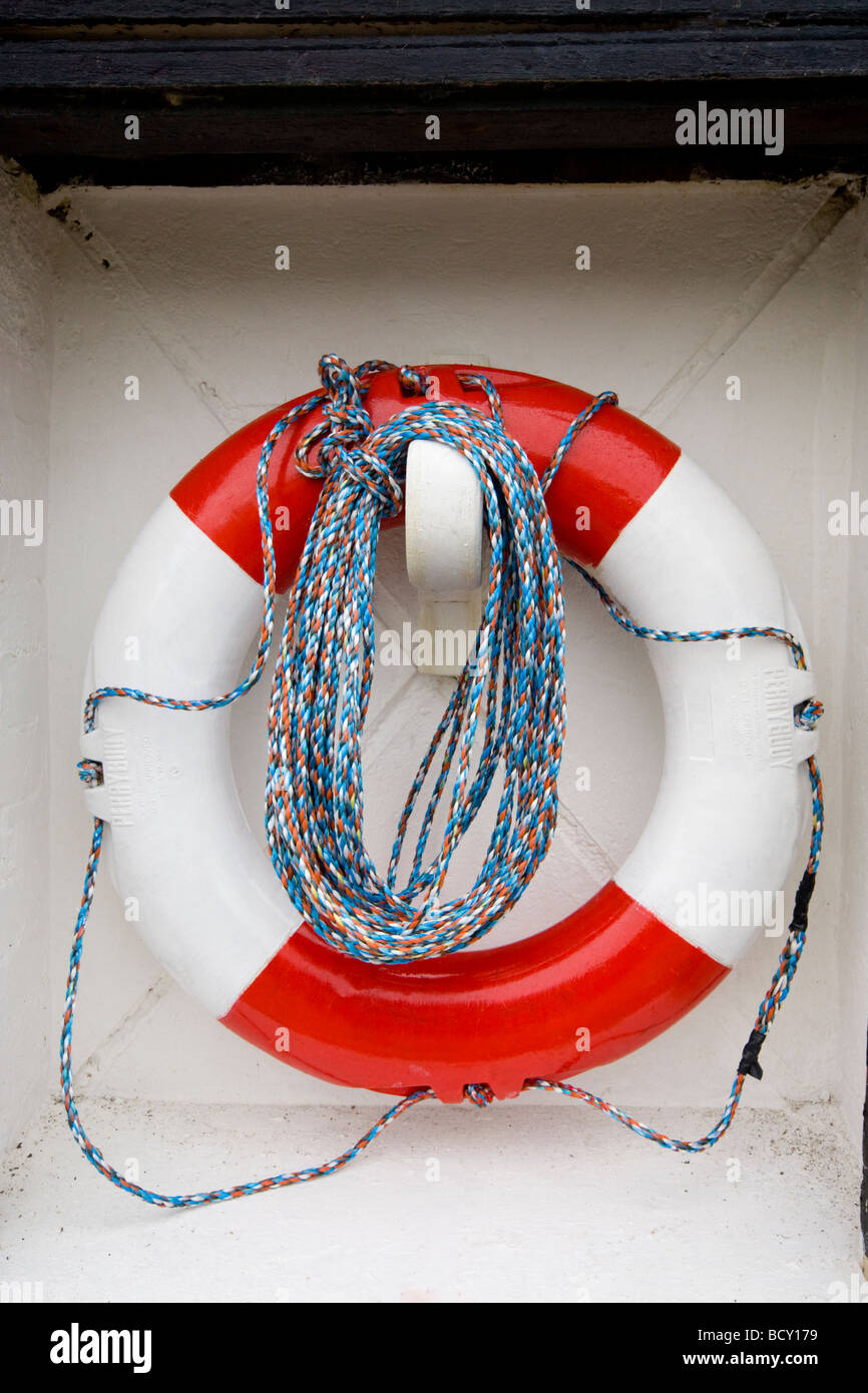 Lifebuoy and lifeline ready for use in North Berwick Stock Photo - Alamy