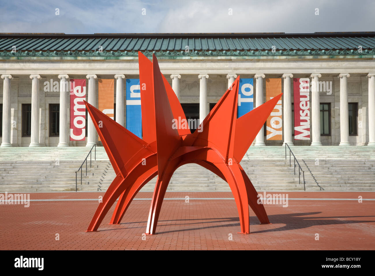 Calder sculpture fronts the Toledo Museum of Art Toledo Ohio Stock