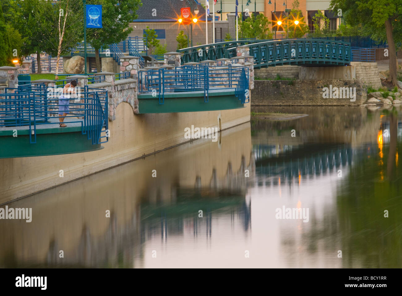 RiverWalk Commons is a park in downtown Elkhart Indiana Stock Photo Alamy