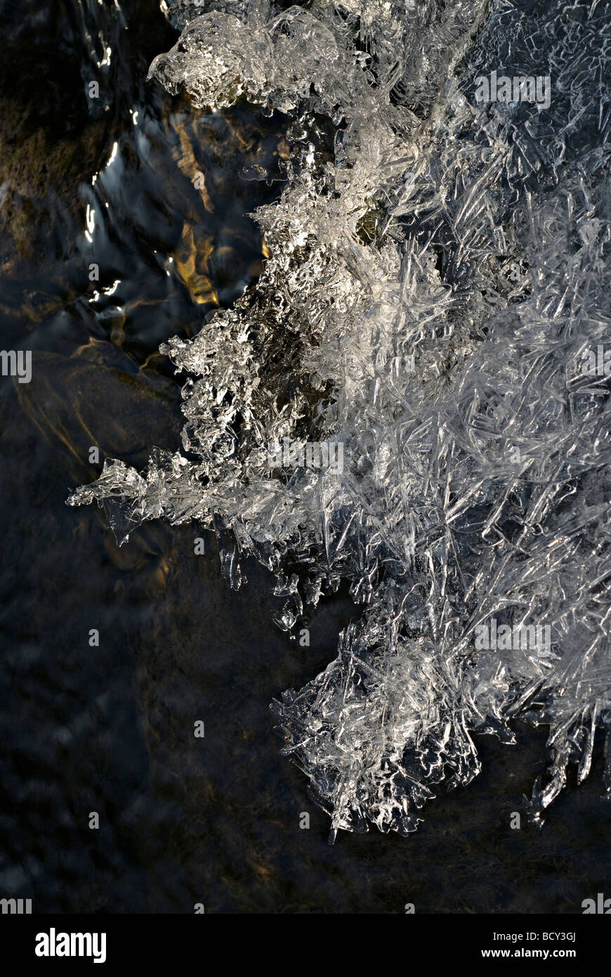 Ice crystals on the river Stock Photo - Alamy