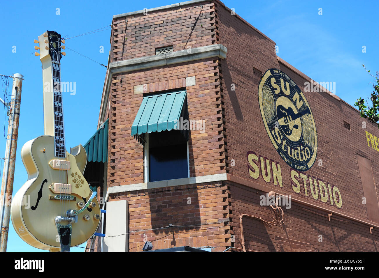 Tennessee Memphis Sun Studio exterior where Elvis Presley recorded among many others Stock Photo