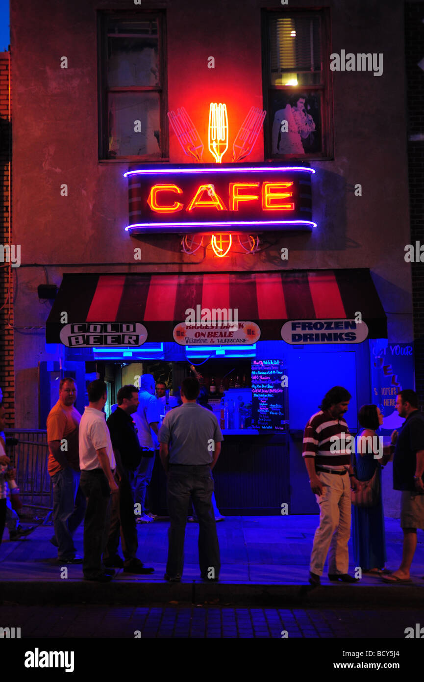 Tennessee Memphis Beale Street Blues City Cafe BBQ ribs night Stock