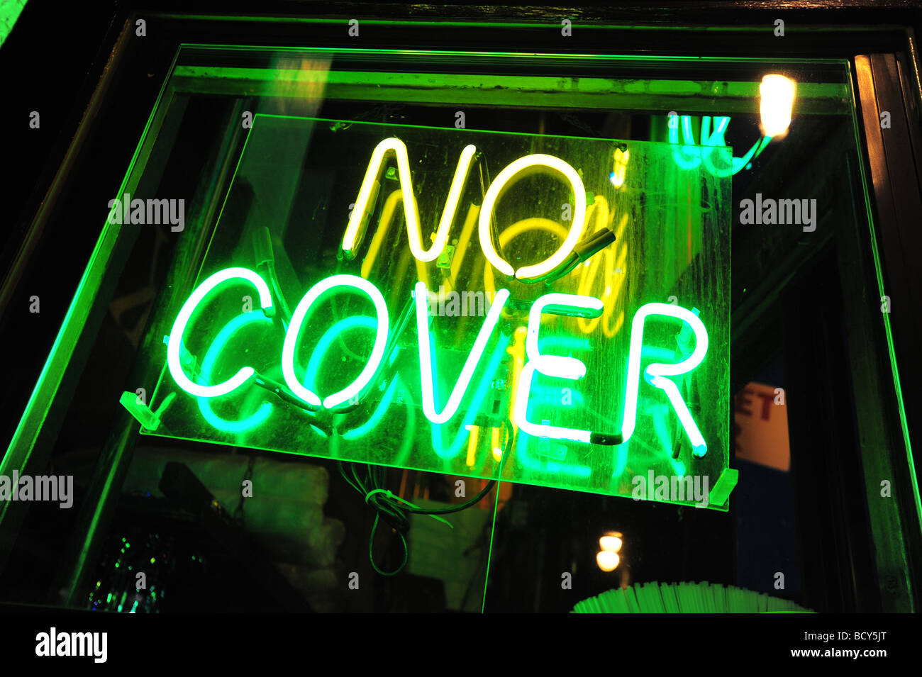 Tennessee Memphis Beale Street Neon sign no cover charge Stock Photo Alamy