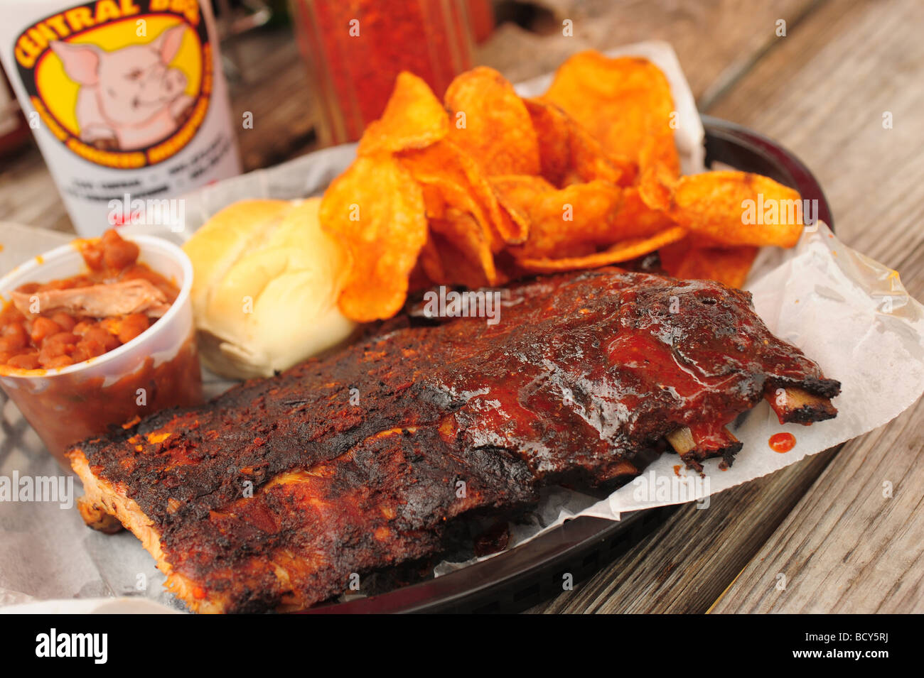 USA Tennessee Memphis Central BBQ restaurant southern style ribs Stock Photo