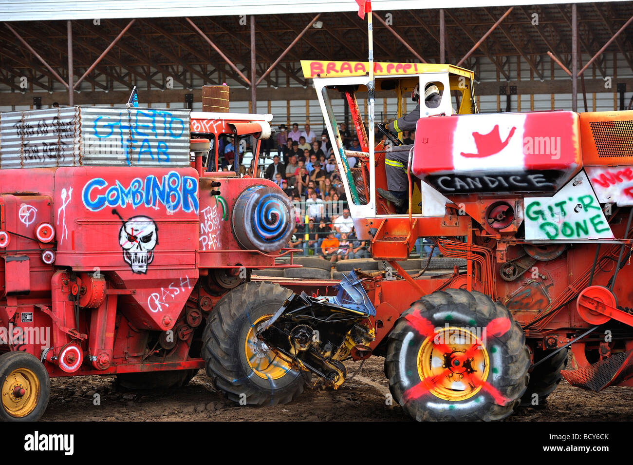 A combine demolition derby show Stock Photo Alamy