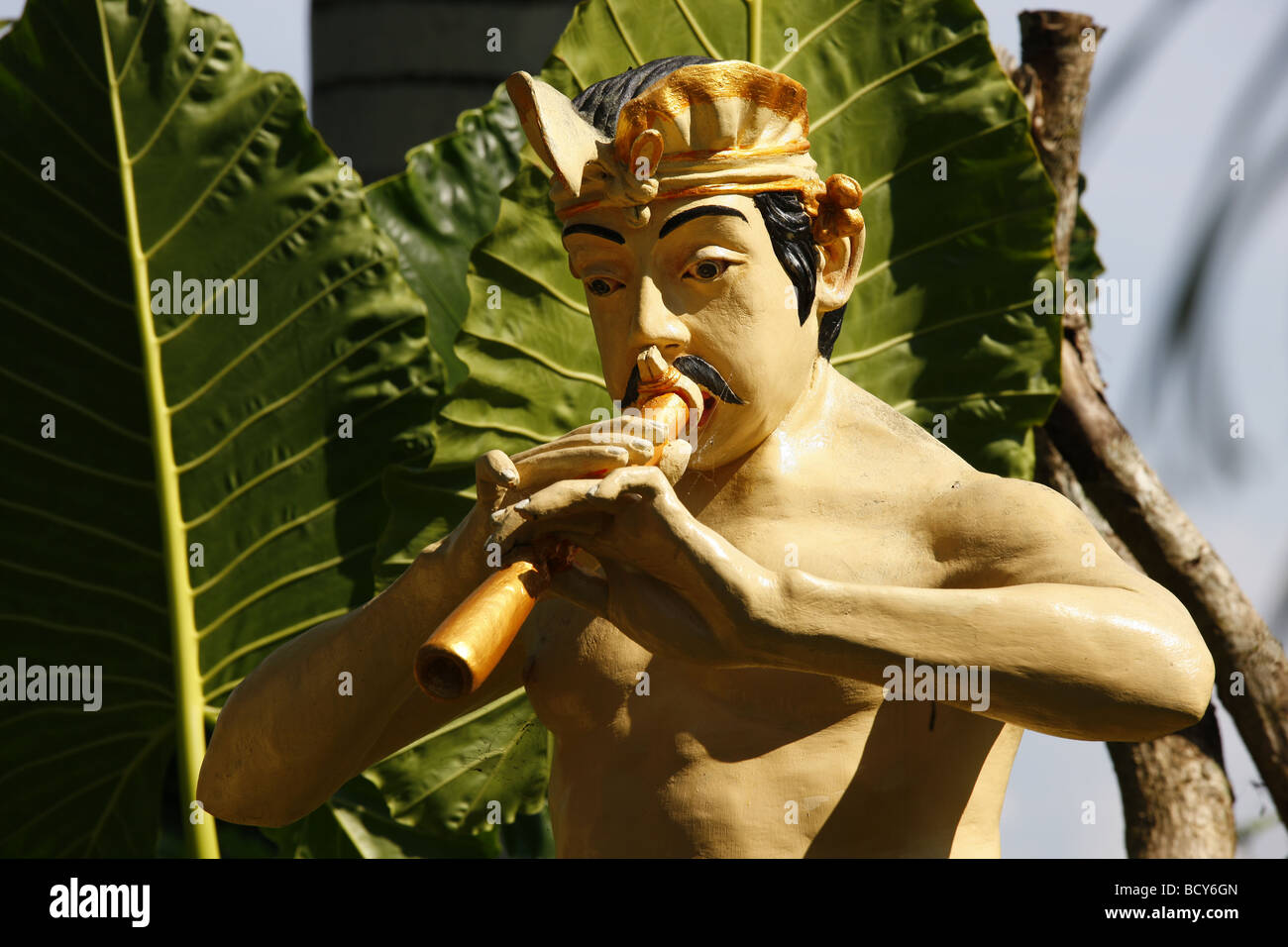 Musician figure, modern art, Goa Gajah, Bali, Republic of Indonesia, Asia Stock Photo