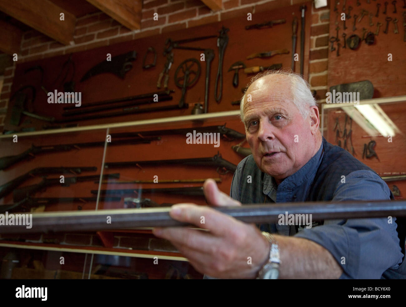 Jonathan Browning gun shop at restored Mormon village of Nauvoo, Illinois Stock Photo