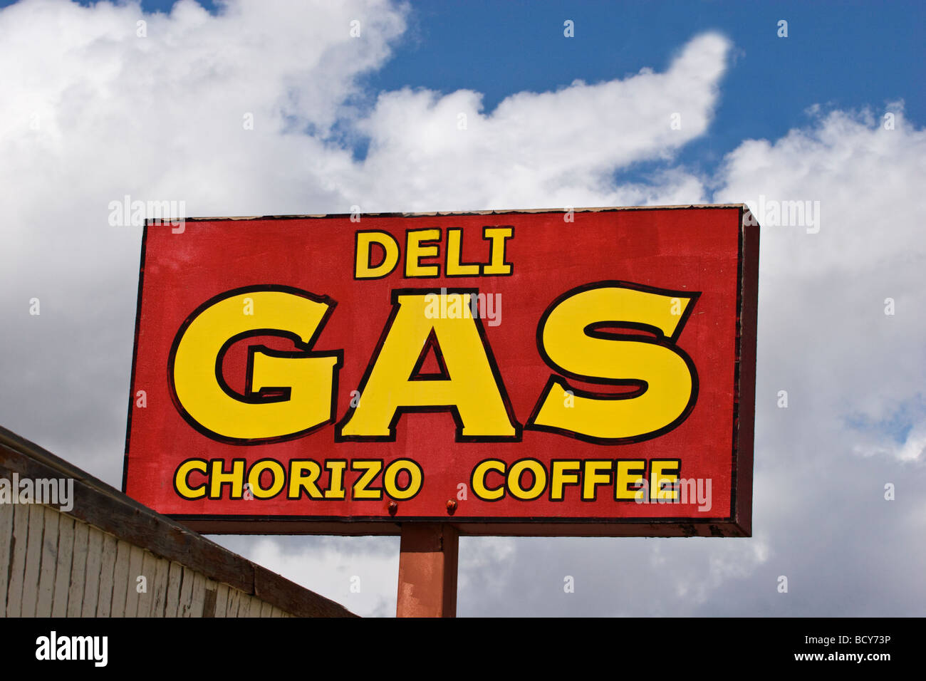 Abondoned gas station sign NEVADA Stock Photo