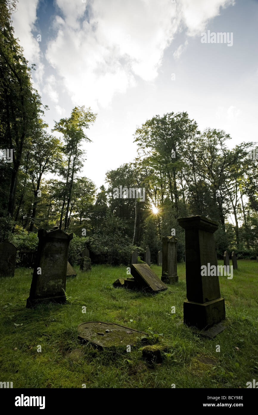 abandoned jewish cemetery, Essen-Kettwig, Germany Stock Photo