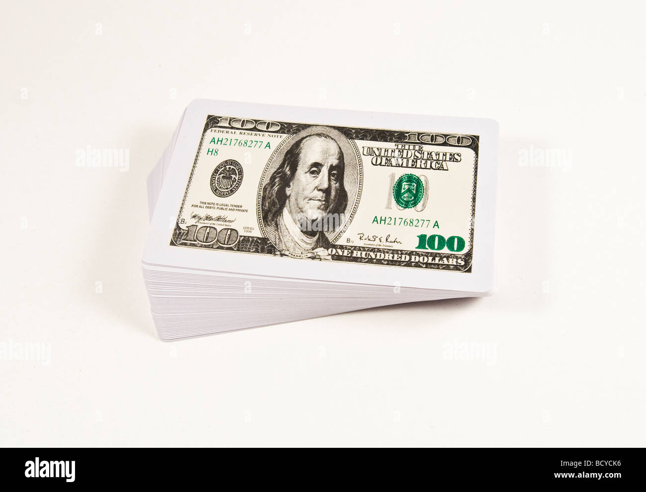 Pack dollar backed playing cards on hires stock photography and images