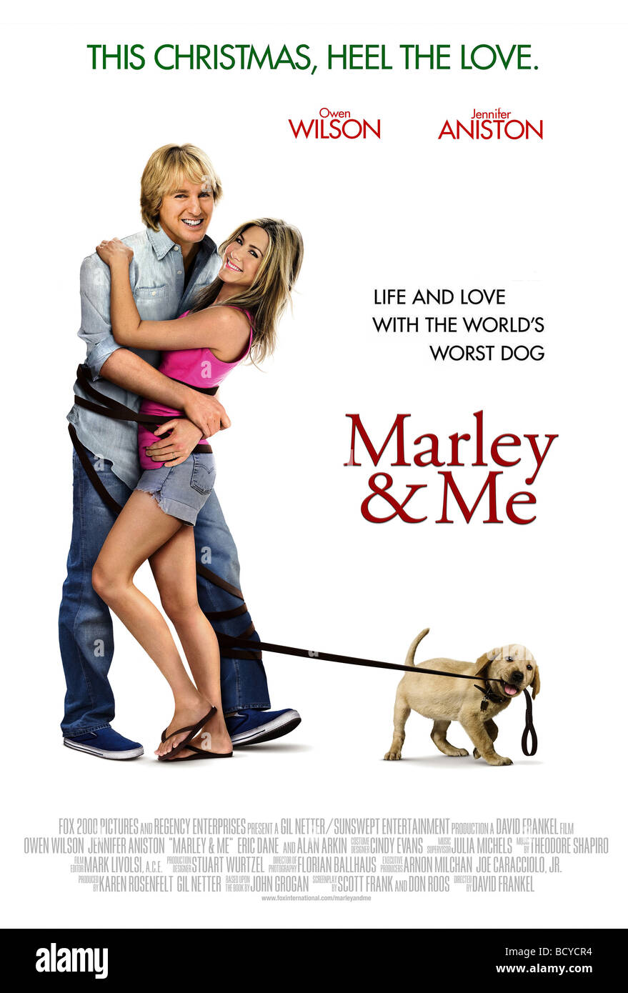 Marley and me Year : 2008 Director : David Frankel Jennifer Aniston, Owen  Wilson Movie poster (USA Stock Photo - Alamy