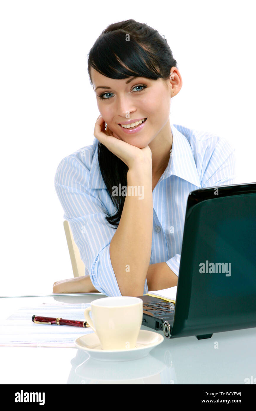 junge Geschaeftsfrau im Buero young business woman in the office Stock Photo Alamy