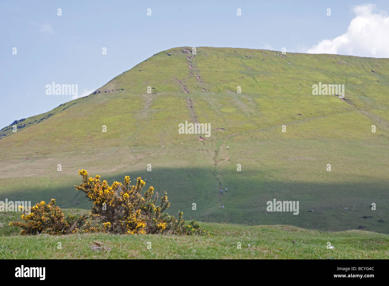 Hay Bluff in the Black Mountains overlooking Hay on Wye Stock Photo
