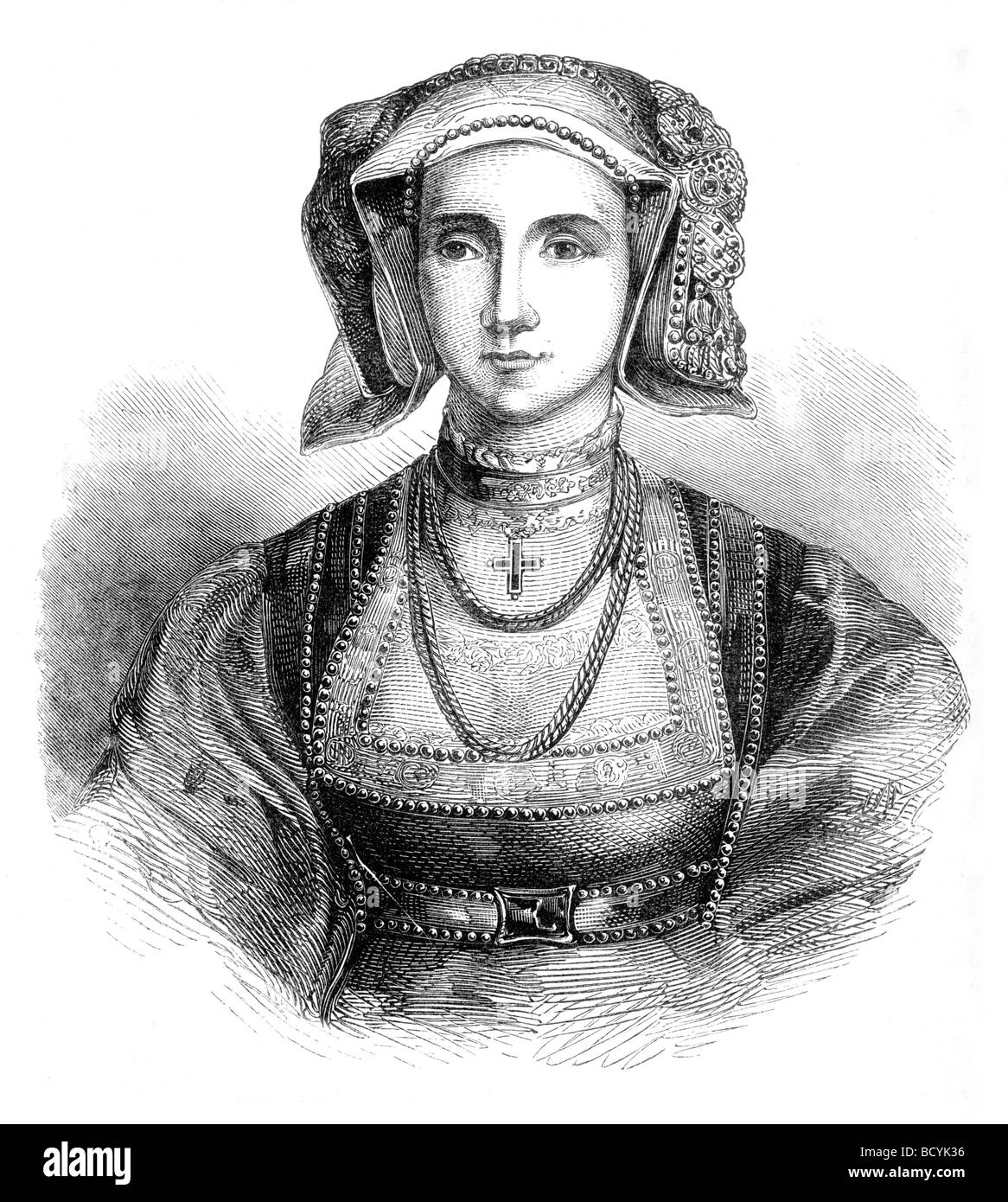 Portrait of Anne of Cleves wife of King Henry VIII of England Stock