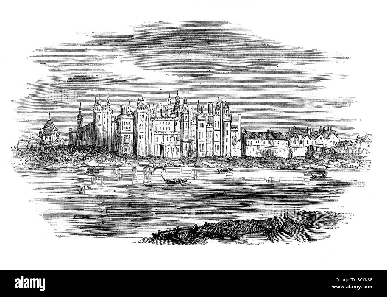 Old Richmond Palace in the 16th Century Stock Photo