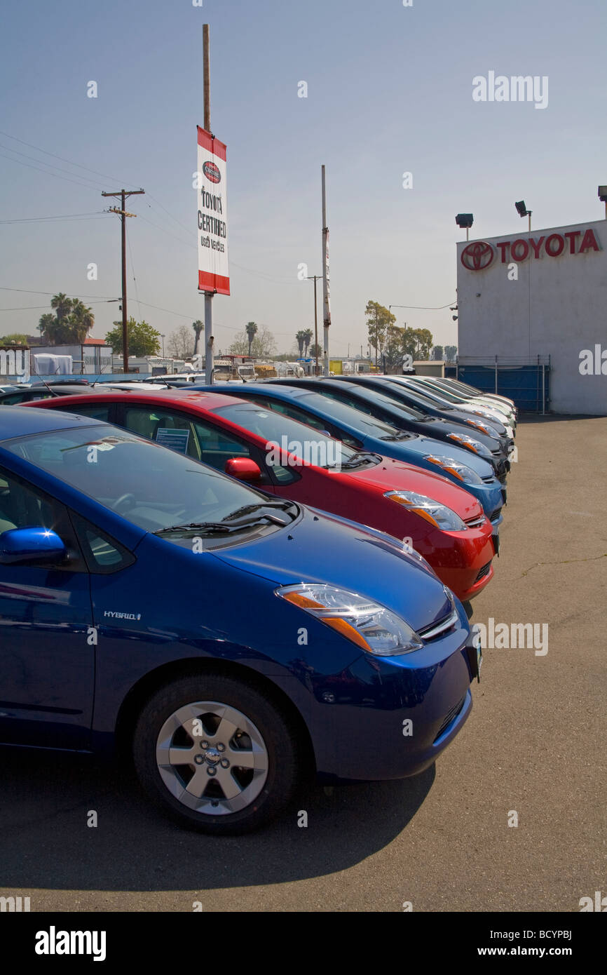 Toyota Prius's on lot. Marina Del rey, Los Angeles, California Stock ...