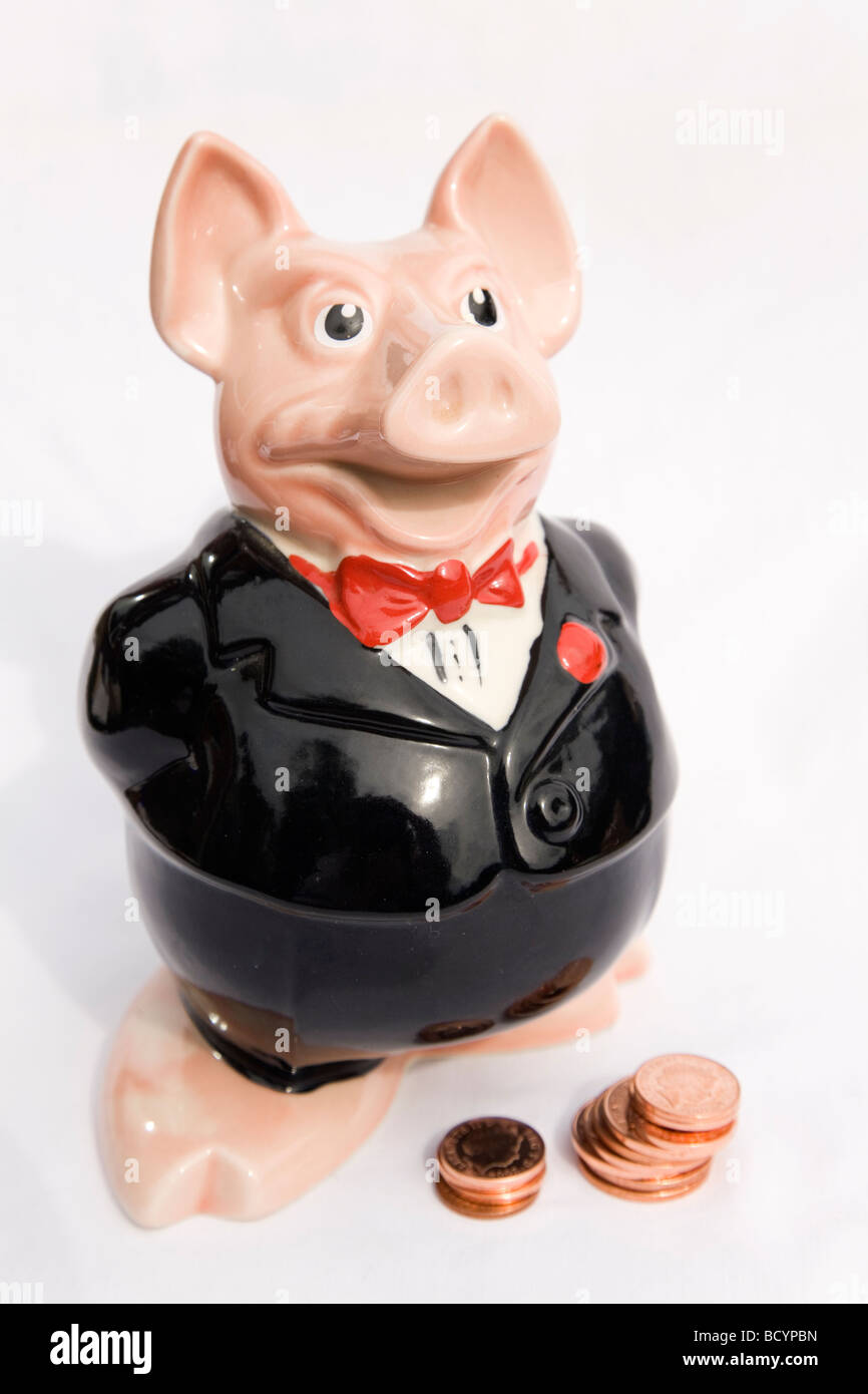 Sir Nathaniel, the rarest of a set of five piggy banks produced by the NatWest Bank in the 1980s. This is now a collector's item Stock Photo