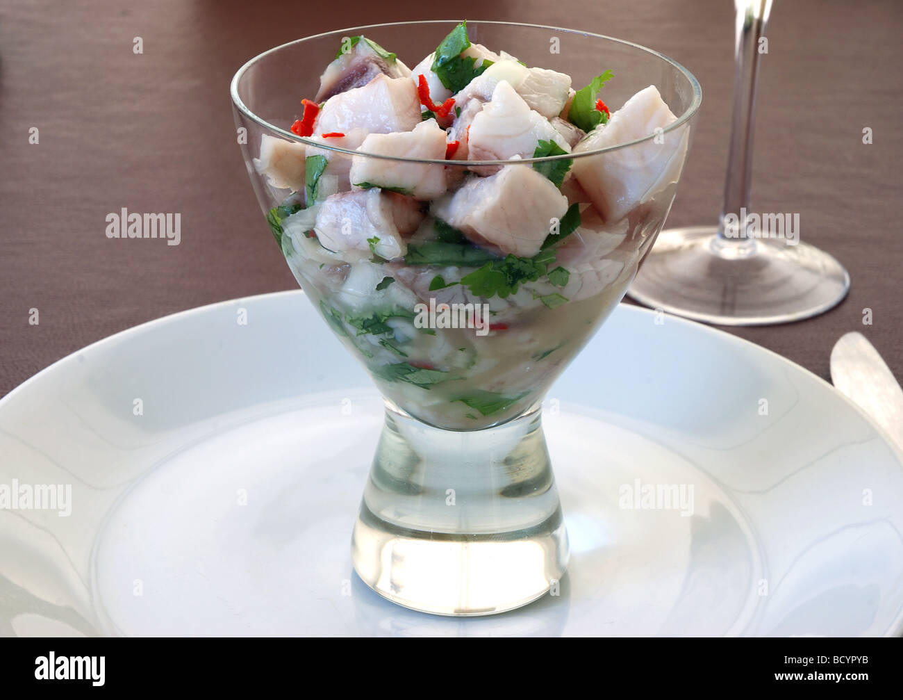 Ceviche, Made With Raw Fish Marinated In Lemon, Habanero Pepper And