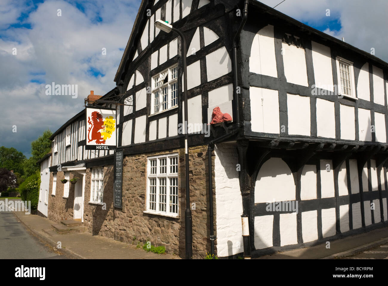 The Red Lion Public House Weobley village Herefordshire England Stock