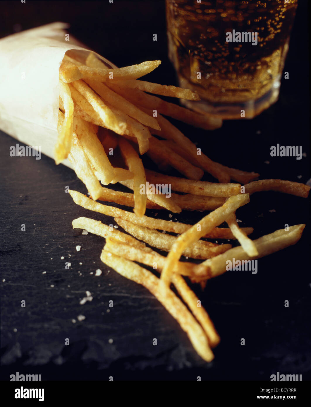 Food french fries and beer Stock Photo Alamy