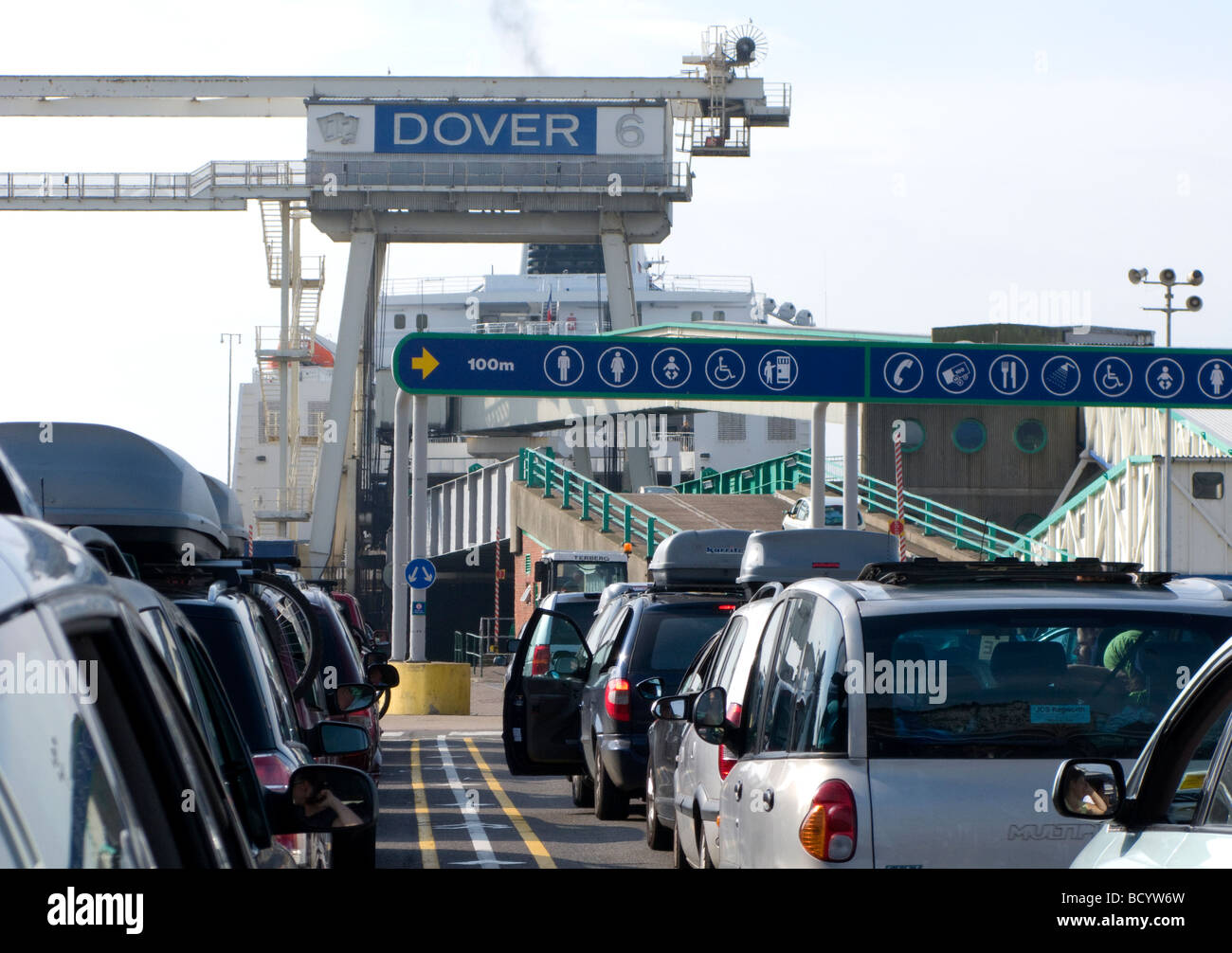 Dover car ferry queue Stock Photo Alamy