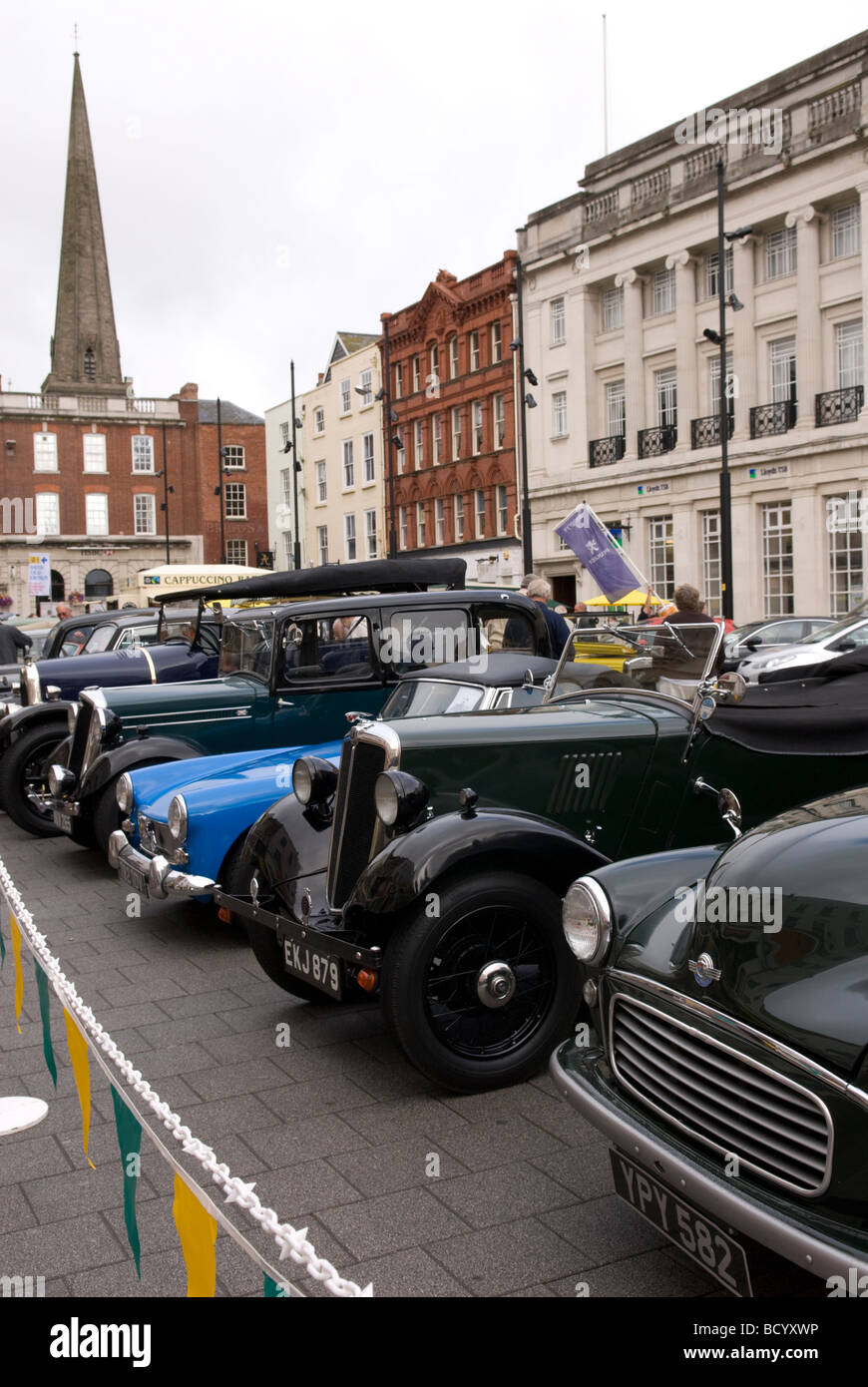 Vintage car rally Hereford city centre England Stock Photo Alamy