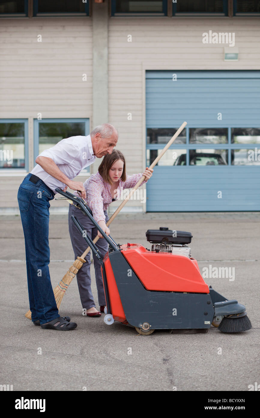 Old man teaches young girl Old man teaches young girl pity, that
