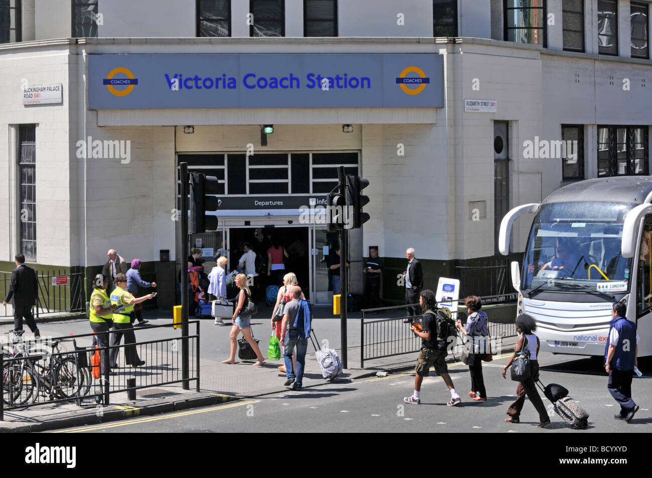 Victoria Coach Station entrance and National Express coach Stock Photo -  Alamy