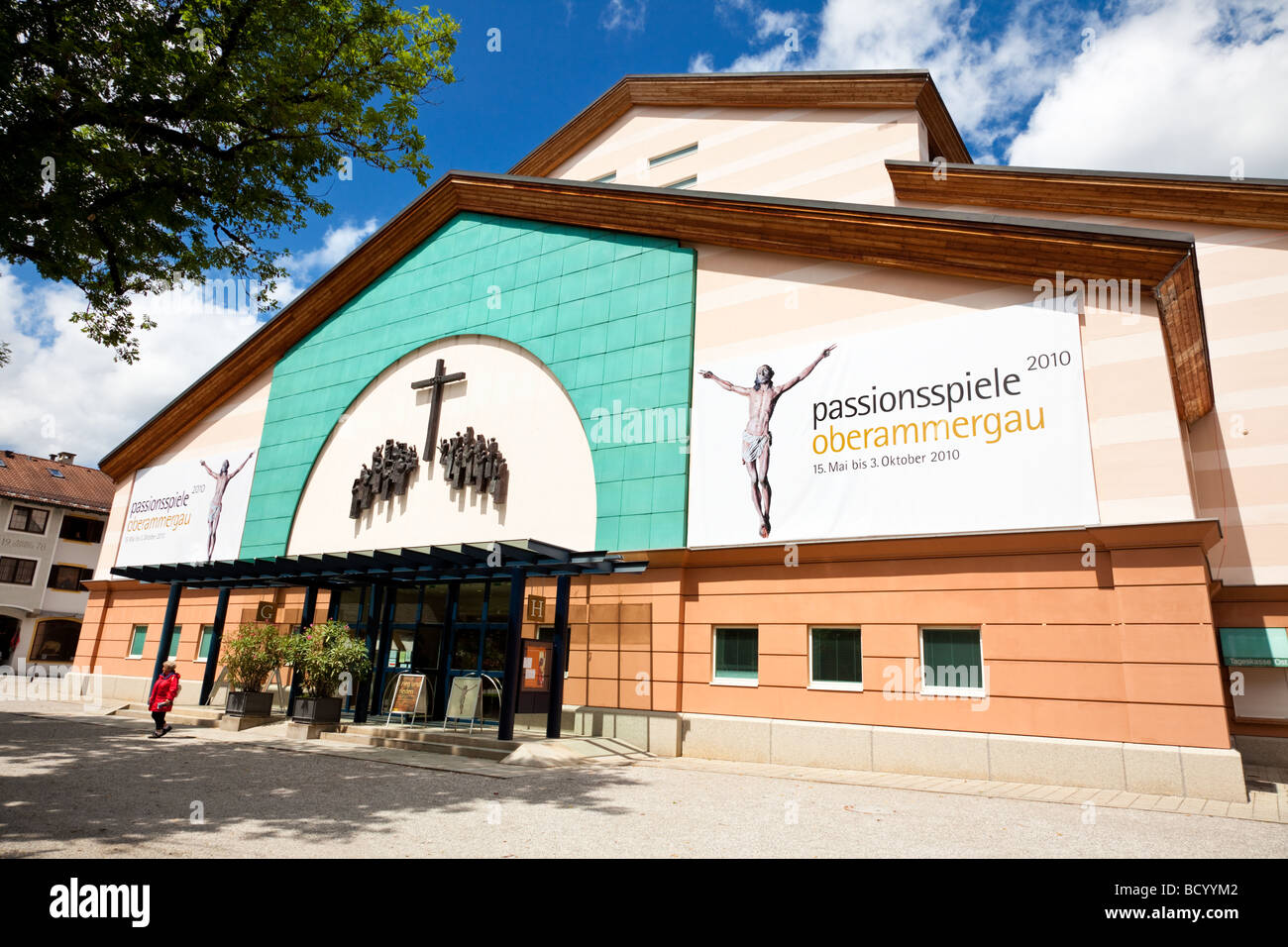 Oberammergau Passion Play Theatre, Bavaria Germany Stock Photo