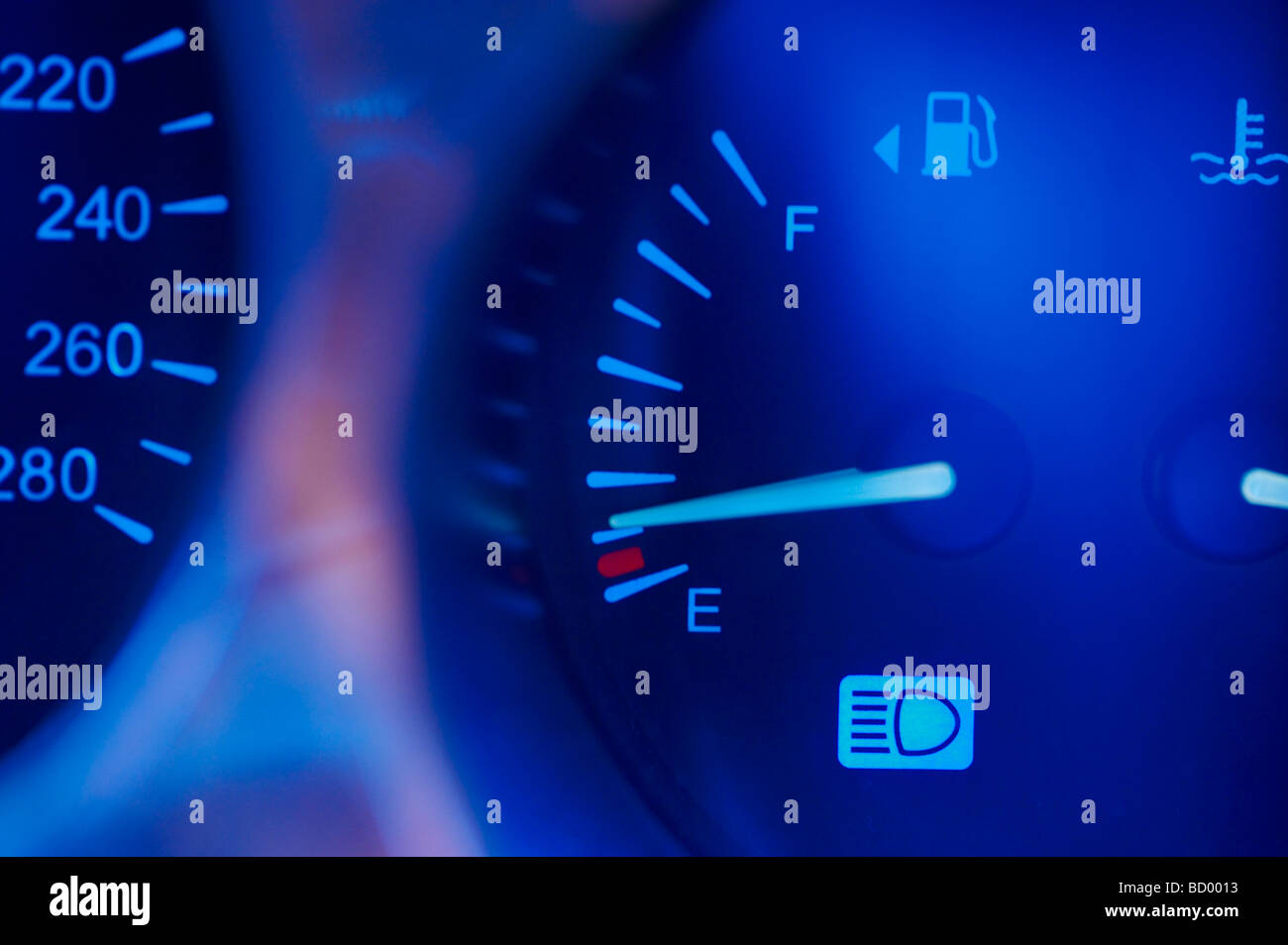 Close up of a fuel gauge Stock Photo