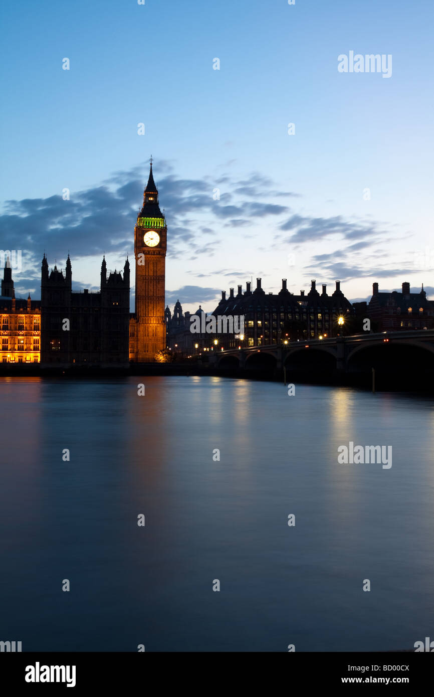 Big ben over the Thames Stock Photo
