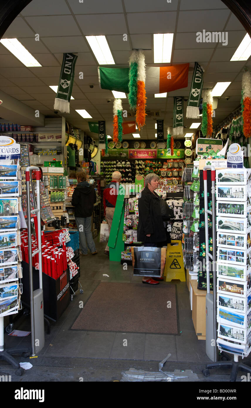 Interior of an irish souvenir and gift shop in dublin city centre republic of ireland Stock Photo